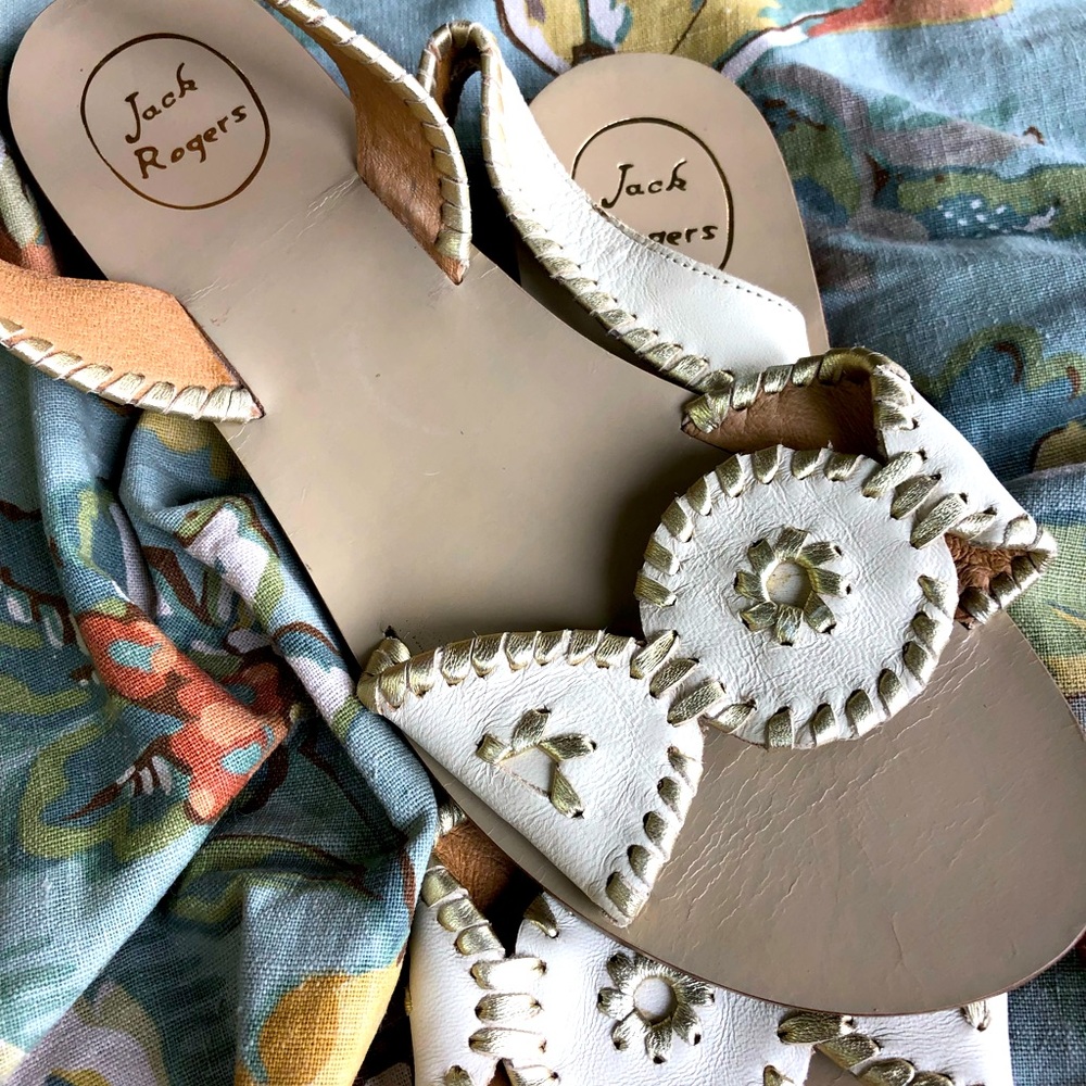 Jack Rogers Liliana Leather Sling Back Sandals ❤️